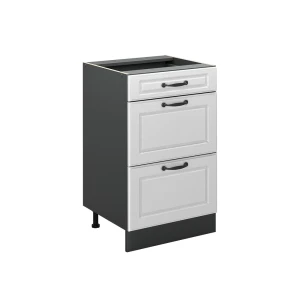 Keukenonderkast R-Line Wit landelijk/Antraciet 50 cm zonder werkblad Vicco