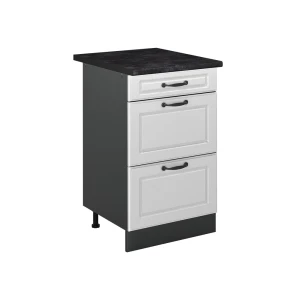 Keukenonderkast R-Line Wit landelijk/Antraciet 50 cm antraciet werkblad Vicco