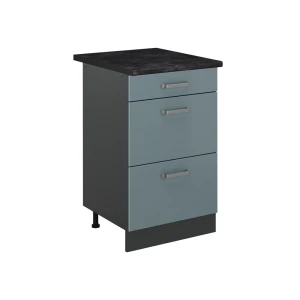 Keukenonderkast R-Line Blauw-grijs/Antraciet 50 cm antraciet werkblad Vicco