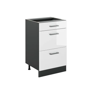 Keukenonderkast R-Line Wit Hoogglans/Antraciet 50 cm zonder werkblad Vicco