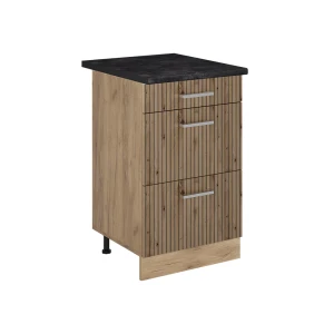 Keukenonderkast R-Line Artisanaal eiken/Goudkleurig Eiken 50 cm antraciet werkblad Vicco