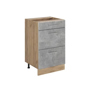 Keukenonderkast R-Line Beton/Goudkleurig Eiken 50 cm zonder werkblad Vicco