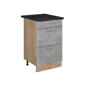 Keukenonderkast R-Line Beton/Goudkleurig Eiken 50 cm antraciet werkblad Vicco
