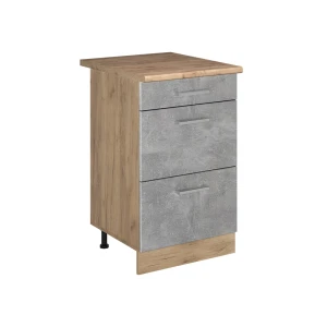 Keukenonderkast R-Line Beton/Goudkleurig Eiken 50 cm goudkleurig eiken werkblad Vicco