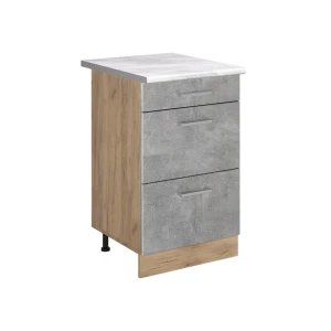 Keukenonderkast R-Line Beton/Goudkleurig Eiken 50 cm marmer werkblad Vicco