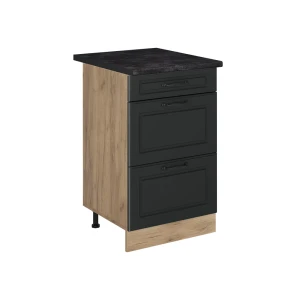 Keukenonderkast R-Line Antraciet landelijk/Goudkleurig Eiken 50 cm antraciet werkblad Vicco