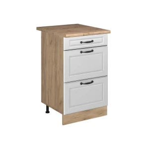 Keukenonderkast R-Line Wit landelijk/Goudkleurig Eiken 50 cm goudkleurig eiken werkblad Vicco