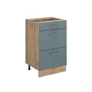 Keukenonderkast R-Line Blauw-grijs/Goudkleurig Eiken 50 cm zonder werkblad Vicco
