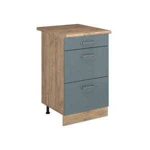 Keukenonderkast R-Line Blauw-grijs/Goudkleurig Eiken 50 cm goudkleurig eiken werkblad Vicco