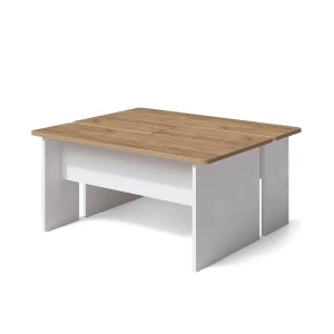 Coffee table set Duvo Goldkraft oak/White 135 x 50 cm Set of 2 Vicco