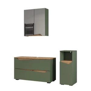 Bathroom furniture set Marelle Green/Artisan oak 3 parts Vicco