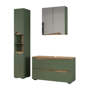 Bathroom furniture set Marelle Green/Artisan oak 3 parts Vicco
