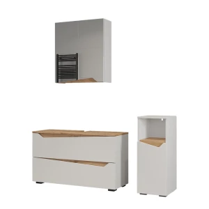 Bathroom furniture set Marelle White/Artisan oak 3 parts Vicco