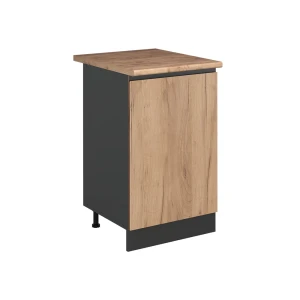 Kitchen base cabinet R-Line Goldkraft oak/Anthracite 50 cm Goldkraft oak worktop Vicco
