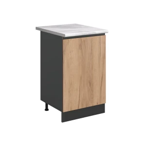 Kitchen base cabinet R-Line Goldkraft oak/Anthracite 50 cm marble worktop Vicco