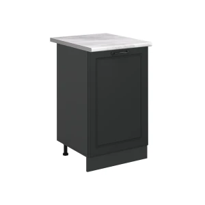 Kitchen base cabinet R-Line Anthracite country house/Anthracite 50 cm marble worktop Vicco
