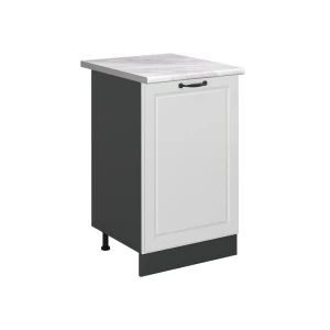 Meuble bas de cuisine R-Line Blanc campagne/Anthracite 50cm plan de travail Marbre Vicco