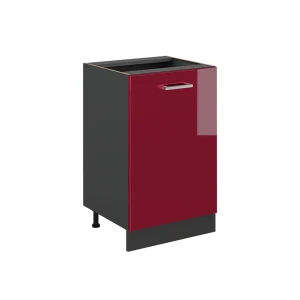 Kitchen base cabinet R-Line Red high gloss/Anthracite 50 cm without worktop Vicco