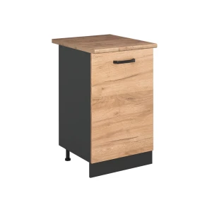 Kitchen base cabinet R-Line Goldkraft oak/Anthracite 50 cm Goldkraft oak worktop Vicco