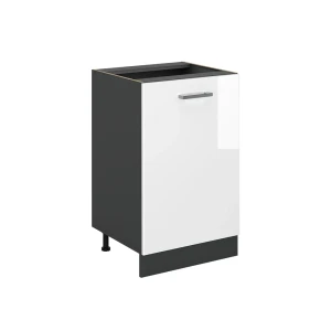 Kitchen base cabinet R-Line White High Gloss/Anthracite 50 cm without worktop Vicco