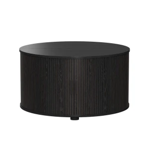 Coffee table Selva Black 80 x 80 cm with sliding door Vicco
