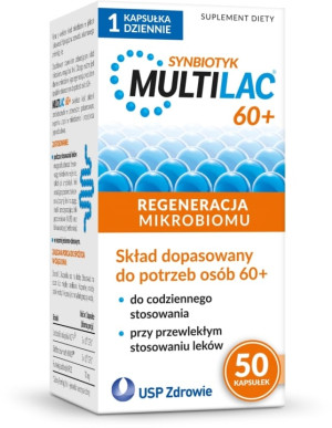 Multilac 60+, kapsułki, synbiotyk (probiotyk + prebiotyk), 50 szt.