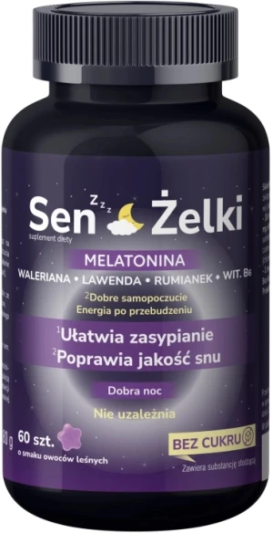 Sen Żelki z melatoniną i ekstraktami bez cukru Domowa Apteczka 60 sztuk