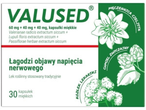 VALUSED, 60 mg + 40 mg + 40 mg, lek na uspokojenie, 30 kapsułek