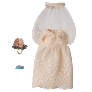 MAILEG Ubranko dla myszki mamy 15cm | suknia ślubna - WEDDING DRESS