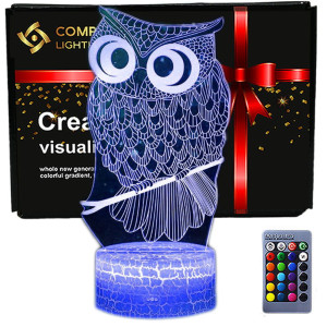 Lampka nocna 3D wizualizacja Personal Lamp LED USB pilot Sowa