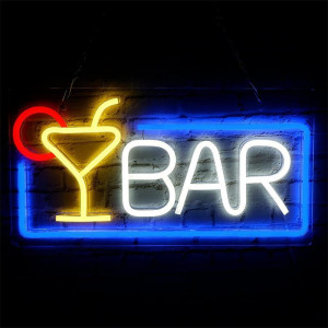 Duży Neon LED USB lampka na ścianę Napis do pokoju znak neonowy Bar