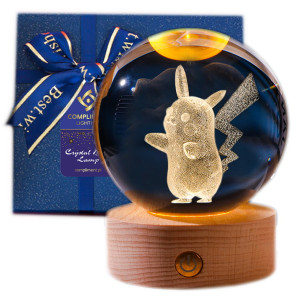 Lampka nocna 3D Kryształowa Pikachu