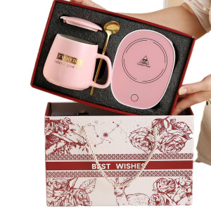 USB podgrzewacz do napojów + kubek ceramiczny – stabilne grzanie 55°C