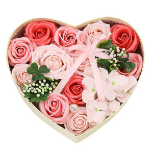 Flower Box Serce – Holenderskie Pudrowe Róże Mydlane