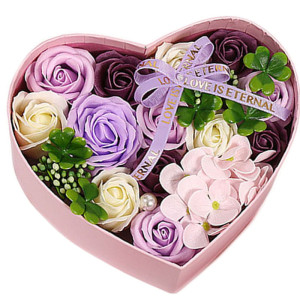 Flower Box Serce – Royal Purple Roses