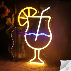 Duży neon Led USB Lampka na ścianę Napis do pokoju znak neonowy Koktajl Cocktail