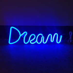 Neon Led Baterie/USB Lampka na ścianę Napis do pokoju Dream blue