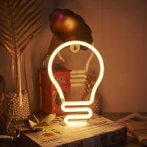 Neon LED USB/baterie lampka na ścianę Napis do pokoju znak neonowy Różowa żarówka