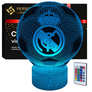 Lampka nocna Personal 3D Lamp LED USB pilot piłka nożna Herb FC REAL MADRYT (1)