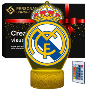 Lampka nocna Personal 3D Lamp LED USB pilot FC Real Madryt z nadrukiem