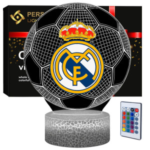 Lampka nocna Personal 3D Lamp LED USB pilot Piłka Nożna FC Real Madryt z nadrukiem