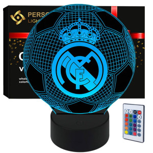 Lampka nocna Personal 3D Lamp LED USB pilot Piłka Nożna Herb FC Real Madryt