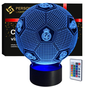 Lampka nocna Personal 3D Lamp LED USB pilot Piłka Nożna FC Real Madryt