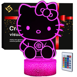 Lampka 3D nocna led usb + pilot Hello Kitty