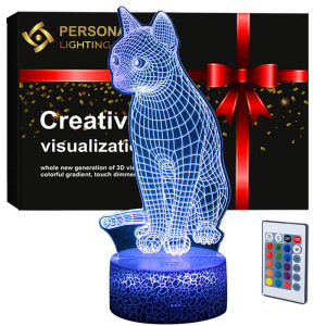 Lampka Nocna 3D LED Kotek – Uroczy Prezent dla Miłośnika Zwierząt