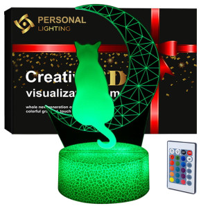 Lampka 3D led usb na prezent Kotek Kot na księżycu