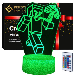 Lampka 3D LED nocna spersonalizowaną MINECRAFT z logo
