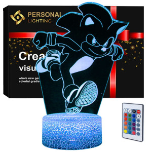 Lampka nocna 3D LED USB Mały Sonic z bajki – Personal 3D Lamp