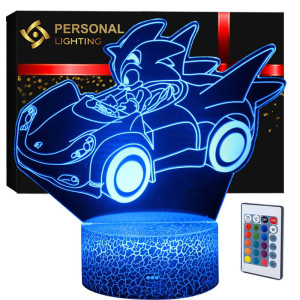Lampka 3D LED USB z pilotem – Mały Sonic w samochodzie z bajki | Personal 3D
