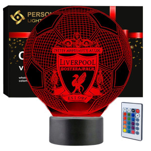 Lampka nocna 3D LED USB – Liverpool Ball | czarna podstawka | Personal 3D Lamp